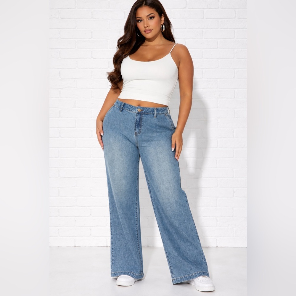 Fashion Nova Light Blue Flare Jeans
